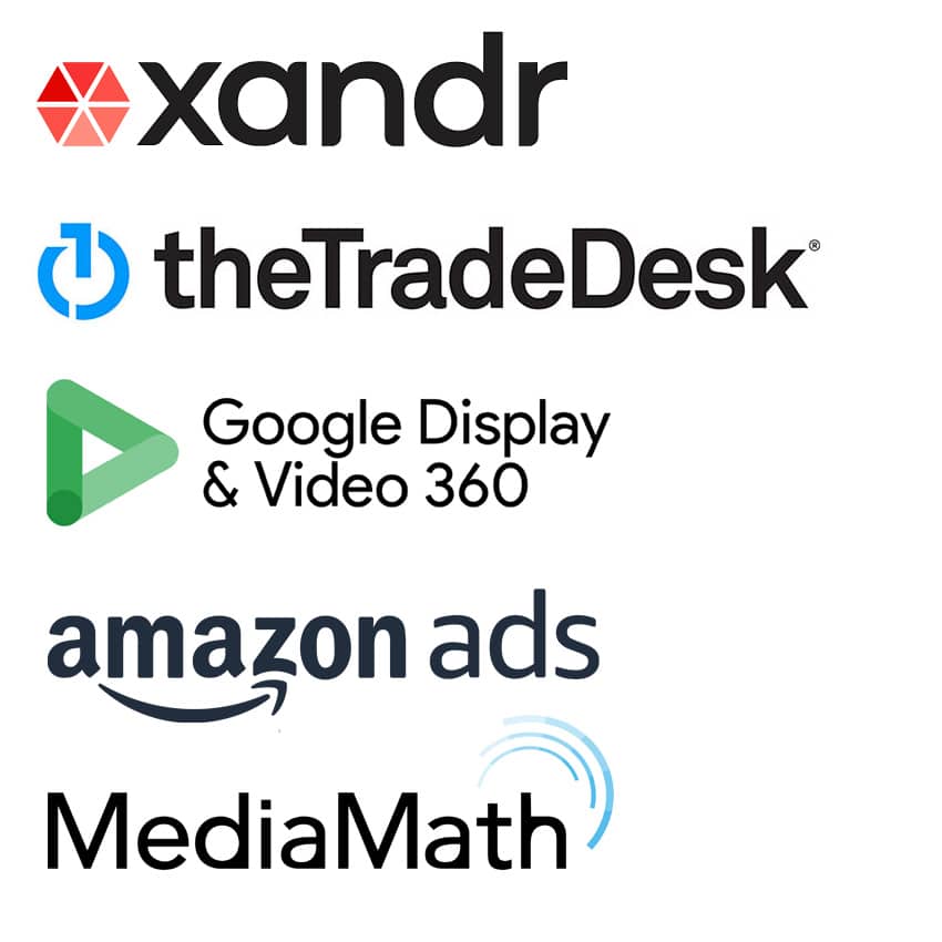 Popular DSP - Xandr Invest, The Tradedesk, Google DV360, Amazon Ads, MediaMath