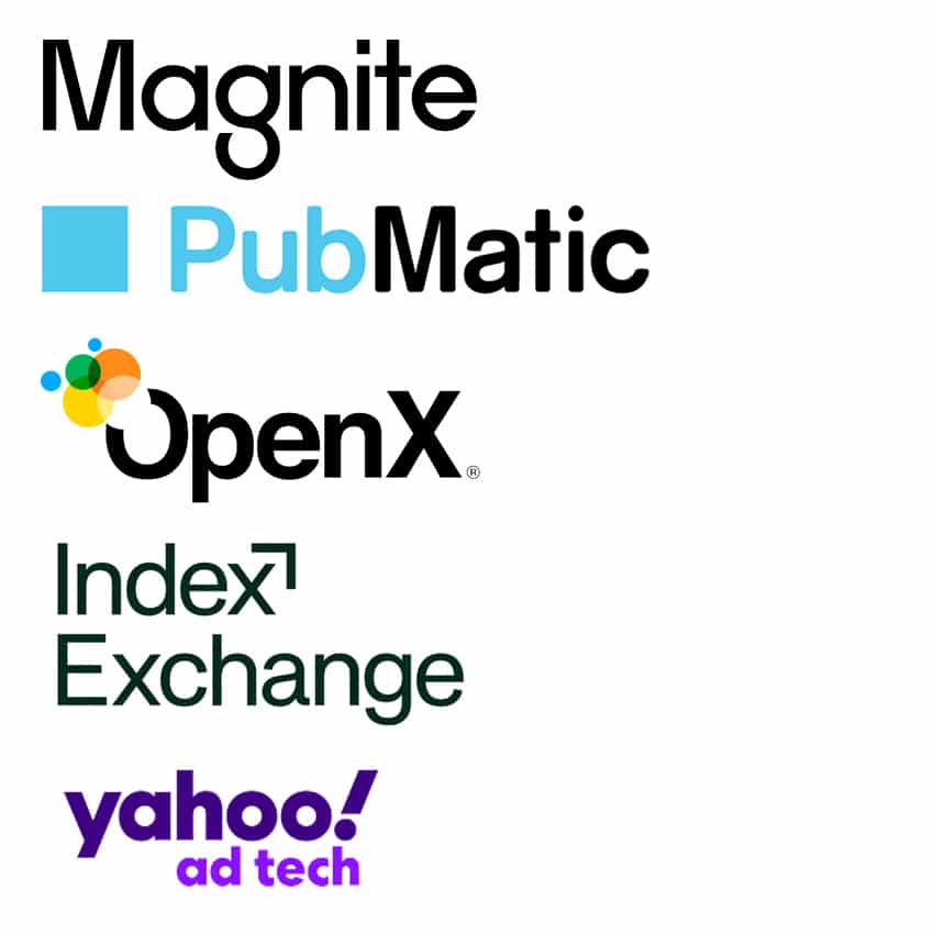 SSP - Supply Side Platforms - Xandr Monetize, Magnite, Pubmatic, OpenX, Index Exchange, Yahoo Adtech 